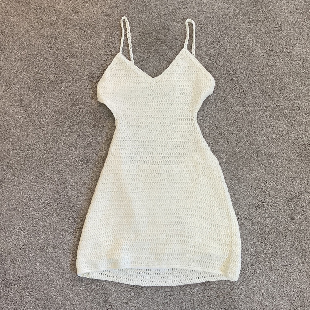TIGER MIST TORY DRESS WHITE CROCHET